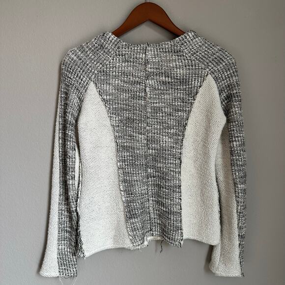 Anthropologie Cartonnier Two Tone Gray Tweed Cardigan Size XS Academia Preppy - Picture 5 of 10